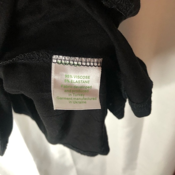 Garnet Hill knit Trapeze stretch swing dress Black size L large 3/4 sleeves - Picture 5 of 6